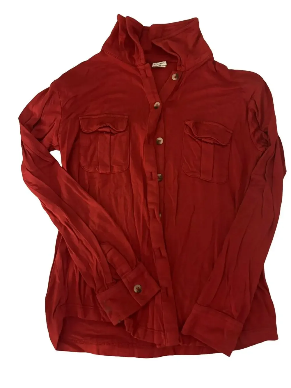 Kate Quinn Dark Red Orange Shirt size 7